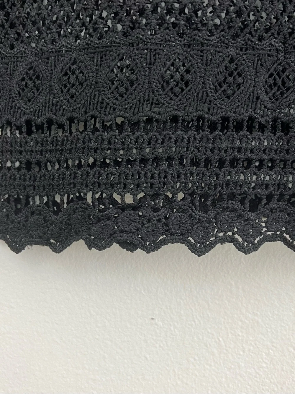Zara Black Crochet Lace Long Sleeve Blouse Sheer Balloon Sleeve Top 2 Whimsigoth